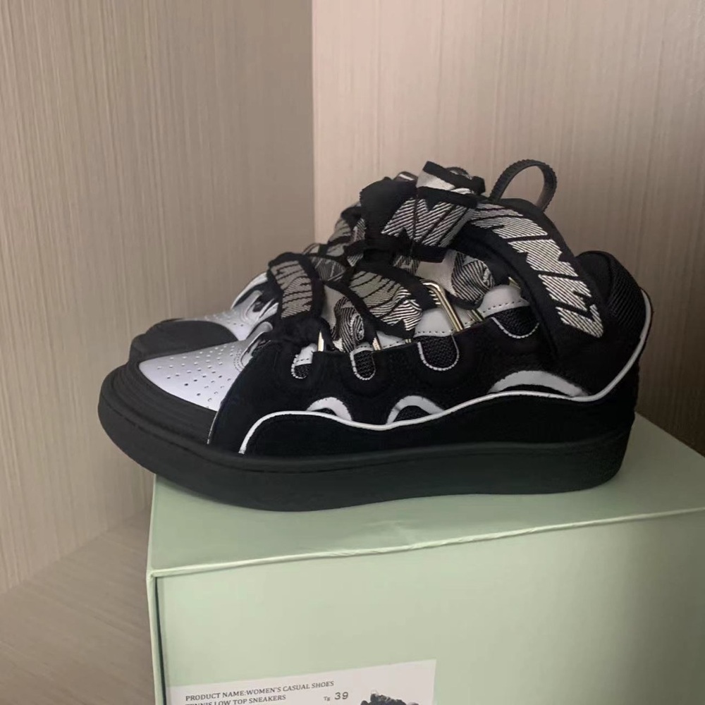 Black Grey Lanvin Curb Sneaker for men and women